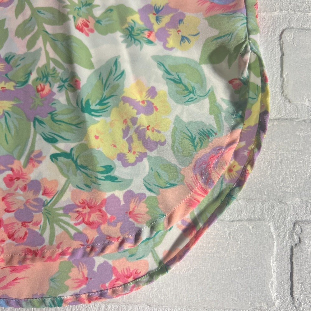 Victorias Secret Gold Label Robe Womens Medium Pink Satin Floral Double Breasted - Picture 11 of 12